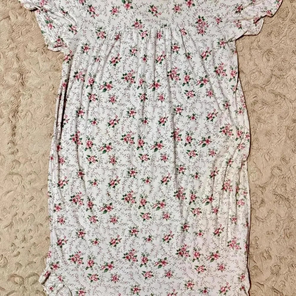 Vintage Emma C Nightgown - XL - Floral Cottagecore Sleepwear